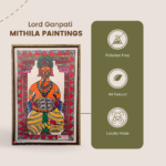Lord Ganesha Tabla Player Madhubani Painting