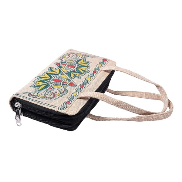 Ladies Hand Bag with Mithila Painting.