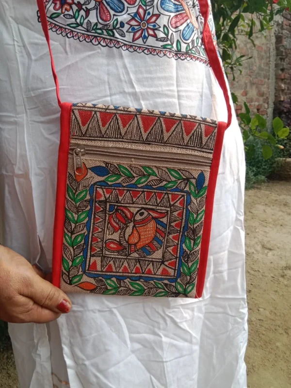 Mithila Painting Mobile Pouch