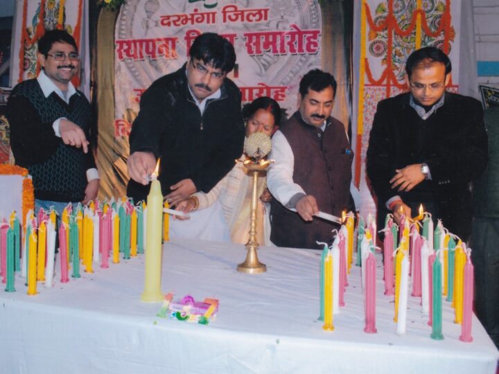 Lighting the lamp at the Foundation Day celebration, 2011