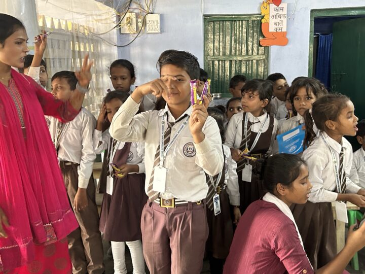 Student smiling on prize day