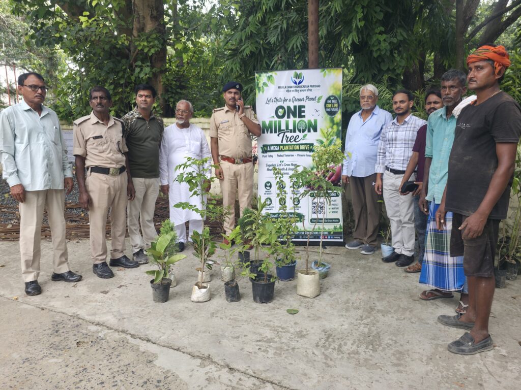 50 fruit and shade trees planted at Singhwara police station 1 MESKP members and police officers with saplings for the One Million Trees drive at Singhwara police station